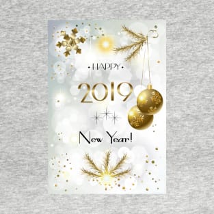 2019 Winter Holiday Christmas & Happy New Year Greeting Card T-Shirt